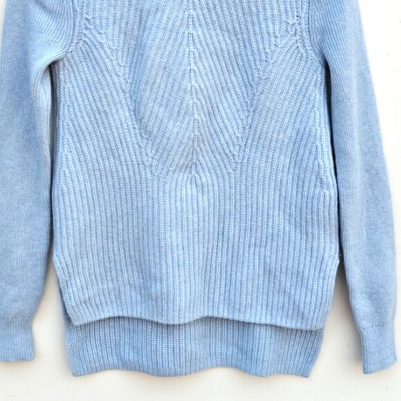 Veronica Beard Rama Blue Mock Neck Sweater Wool Cashmere Size Small - Picture 7 of 11
